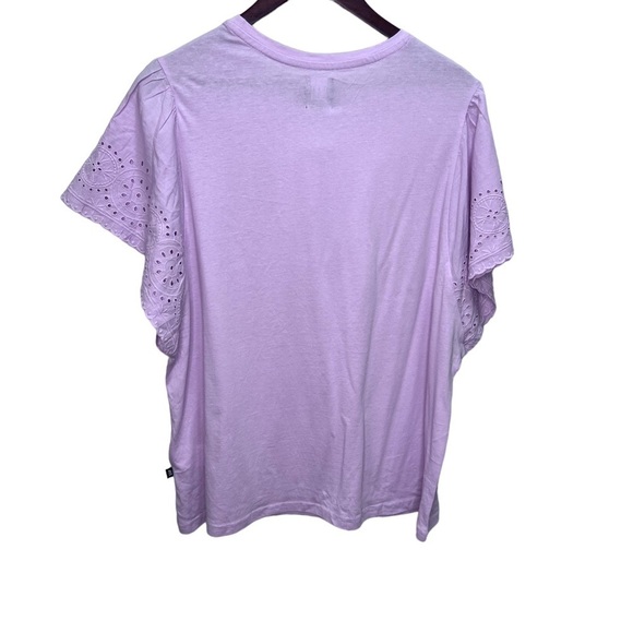 Gap Pink Eyelet Sleeve Top Size XL - Picture 2 of 8